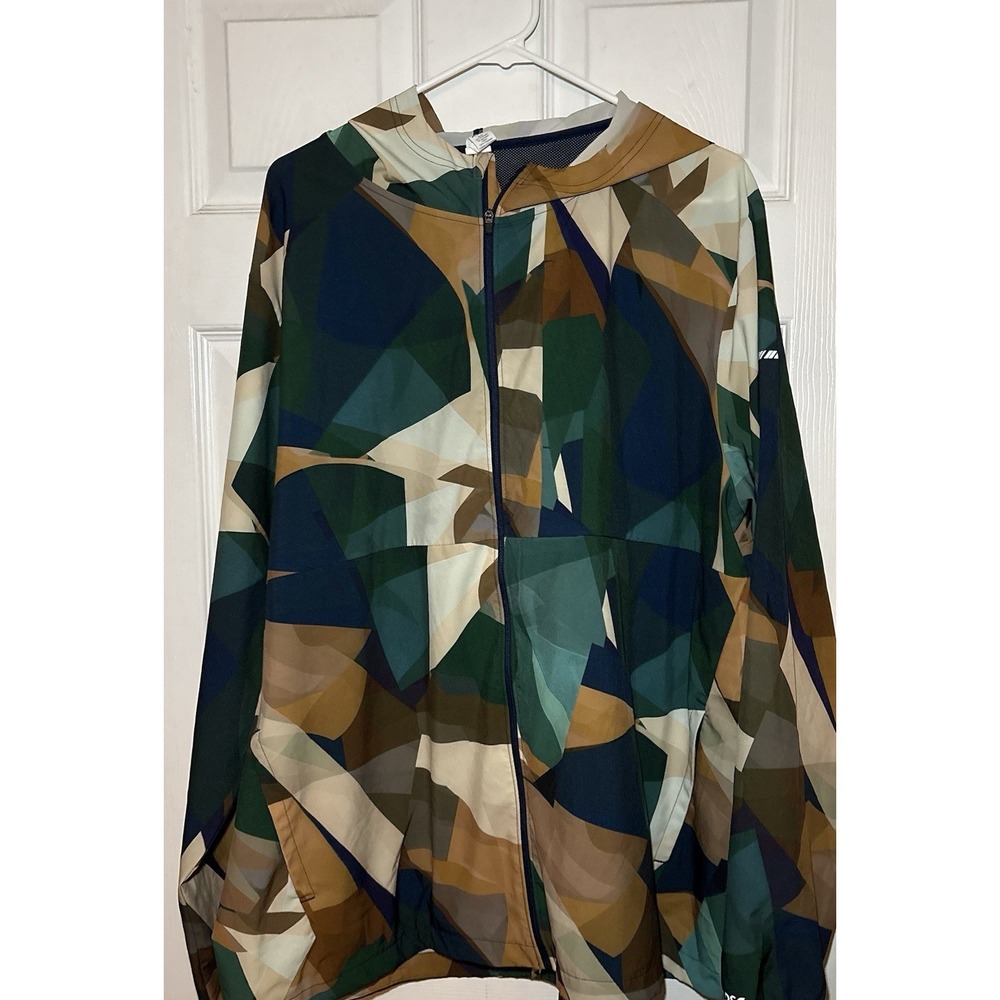 DSG Windbreaker Jacket Hooded Geometric Full Zip Men's Size XXL With Shorts